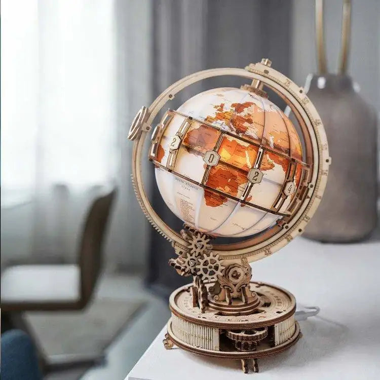 3D-Holzpuzzle Leuchtender Globus
