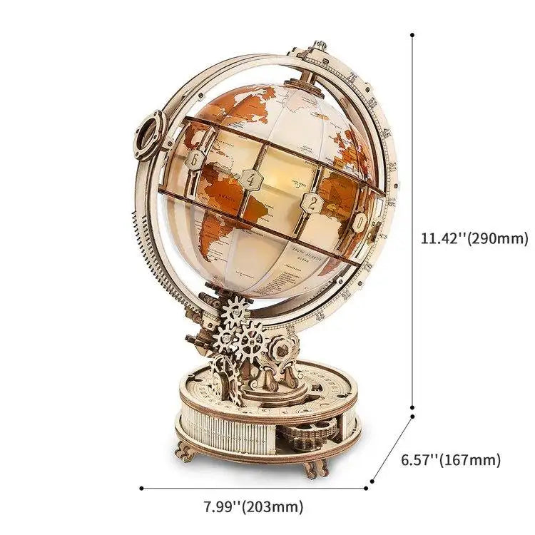 3D-Holzpuzzle Leuchtender Globus
