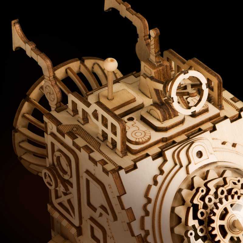 3D Holz Puzzle Raumfahrzeug Mechanische Musikbox
